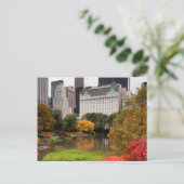 Centraal Park in het najaar van het briefkaart (Staand voorkant)