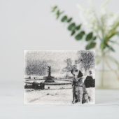 Centraal Park "Snowy Golden by Bethesda Fountain" Briefkaart (Staand voorkant)