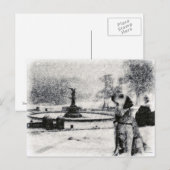 Centraal Park "Snowy Golden by Bethesda Fountain" Briefkaart (Voorkant / Achterkant)