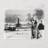 Centraal Park "Snowy Golden by Bethesda Fountain" Briefkaart (Voorkant)