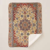 Centraal Persia Blue Symmetrical Stars  Sherpa Deken (Voorkant)