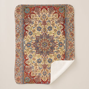 Centraal Persia Blue Symmetrical Stars Sherpa Deken