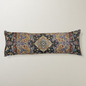 Centraal Persia Golden Yellow Blue Lichaamskussen (Achterkant)