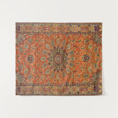 Centraal Perzië Qum Oranje Geel Groen Wandkleed (Voorkant (horizontaal))