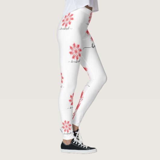 Centraal rode mandala fractale lijnoedelen leggings (Rechts)