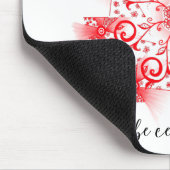 Centraal rode mandala fractale lijnoedelen muismat (Hoek)