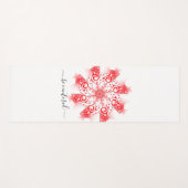 Centraal rode mandala fractale lijnoedelen yogamat (Voorkant (horizontaal))