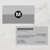 Centraal Spot Monogram - 2 Tone Grey Shades Visitekaartje (Voorkant / Achterkant)