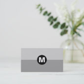 Centraal Spot Monogram - 2 Tone Grey Shades Visitekaartje (Staand voorkant)