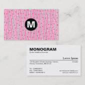 Centraal Spot Monogram - Lijnen - Roze Visitekaartje (Voorkant / Achterkant)