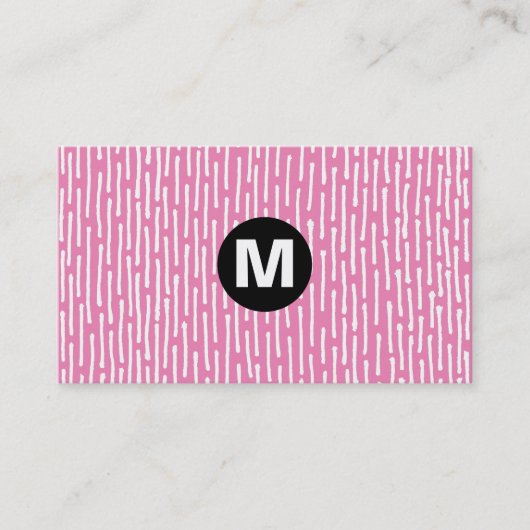 Centraal Spot Monogram - Lijnen - Roze Visitekaartje (Voorkant)