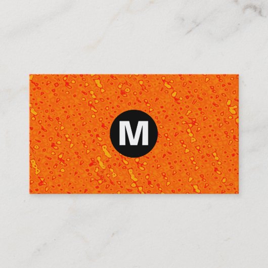 Centraal Spot Monogram - Oranje textuur Visitekaartje (Voorkant)