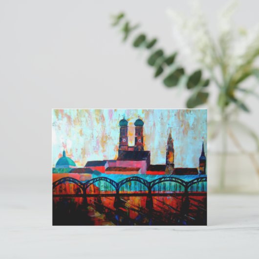 Centraal station München met Hackerbridge Briefkaart (Staand voorkant)