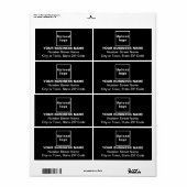 Centraal uitgelijnd Business Black Verzendlabel (Full Sheet)