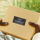 Centraal uitgelijnd Business Black Verzendlabel
