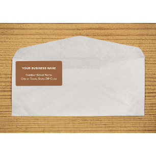 Centraal uitgelijnde teksten Bedrijfs Bruin Verzen Etiket