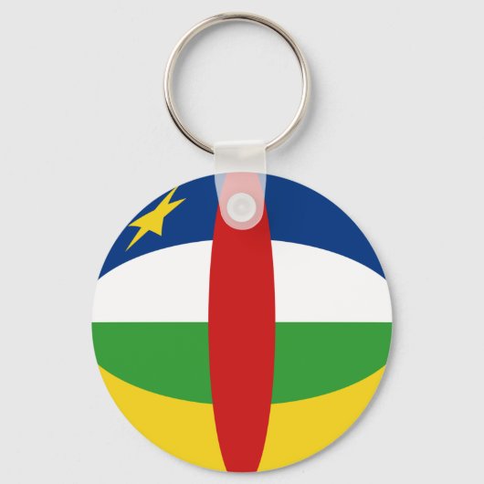 Centrafrique Fisheye Flag Sleutelhanger (Voorkant)