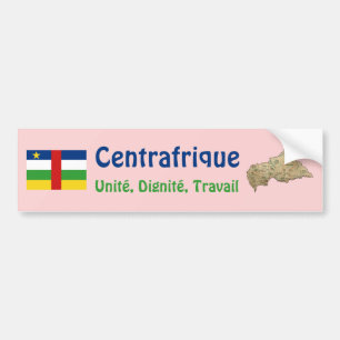 Centrafrique Flag + Map Bumpersticker