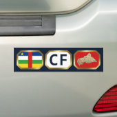 Centrafrique Flag Map Code Bumpersticker (Op auto)