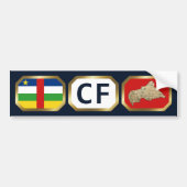 Centrafrique Flag Map Code Bumpersticker (Voorkant)