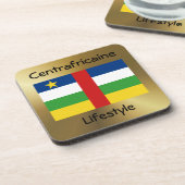 Centrafrique Flag+Text Onderzetter (Linkerzijde)