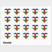 Centrafrique Hart Sticker met Vlag (Vel)