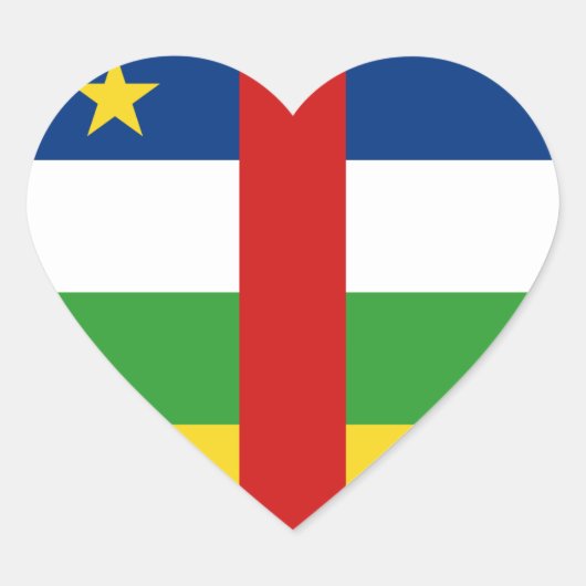 Centrafrique Hart Sticker met Vlag (Voorkant)