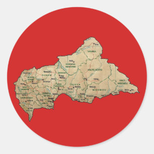 Centrafrique Kaart Sticker