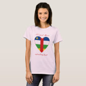 Centrafrique Vlag Hartendief T-Shirt (Voorkant volledig)