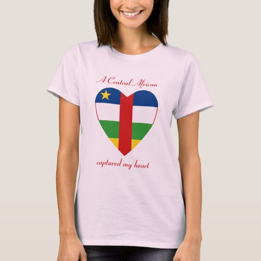 Centrafrique Vlag Hartendief T-Shirt (Voorkant)