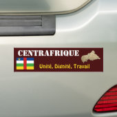 Centrafrique Vlag + Landkaart Bumpersticker (Op auto)