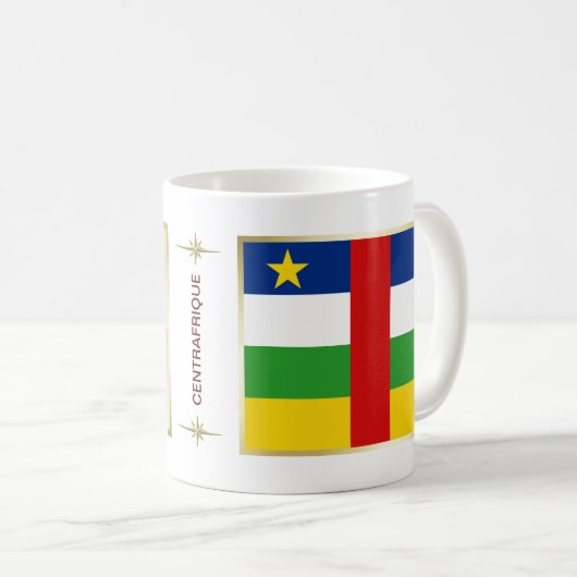 Centrafrique Vlag + Landkaart Mok (Voorkant rechts)