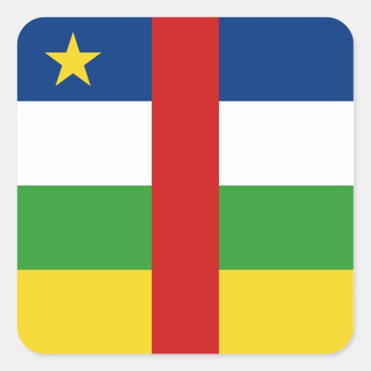 Centrafrique Vlag Sticker (Voorkant)