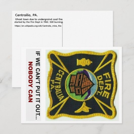 Centrailia PA, FD Briefkaart (Voorkant / Achterkant)