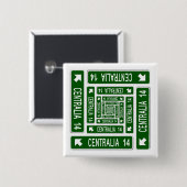 Centrailia PA Vierkante Button 5,1 Cm (Voorkant /achterkant)