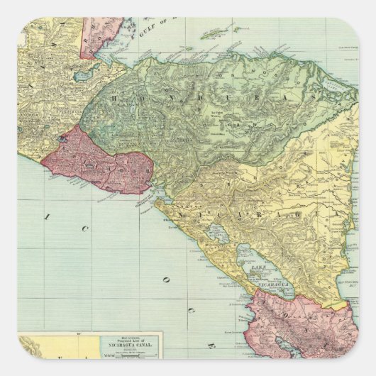 Central America 2 Vierkante Sticker (Voorkant)