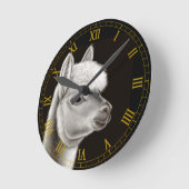 Central American Alpaca Wall Clock Ronde Klok (Hoek)