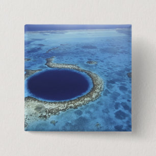CENTRAL AMERIKA, Belize, Grote koraalriffen voor d Vierkante Button 5,1 Cm