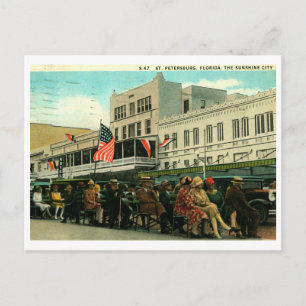 Central Ave., St. Petersburg, Vintage van Florida Briefkaart