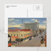 Central Ave., Vintage van Albuquerque Briefkaart (Voorkant / Achterkant)