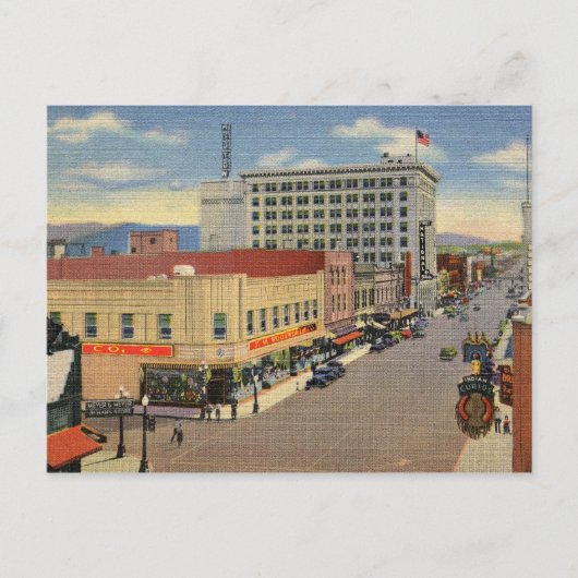 Central Ave., Vintage van Albuquerque Briefkaart (Voorkant)