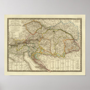 Central Balkan Peninsula Oostenrijk Hongarije Poster
