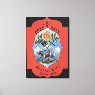 Central City, Colorado - Officieel Uitzicht van he Canvas Afdruk