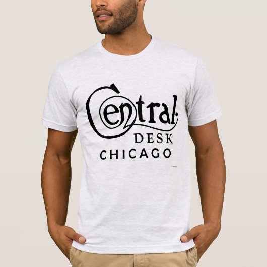 Central Desk Chicago T-Shirt (Zwarte Logo) (Voorkant)