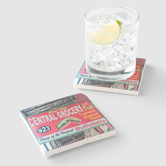 Central Grocery Store, New Orleans Stenen Onderzetter (Zijkant)