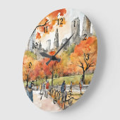 Central Park, aquarellen, AI-againsteld, Grote Klok (Hoek)