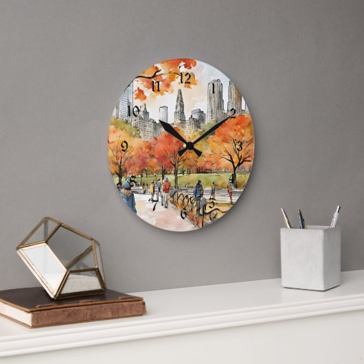 Central Park, aquarellen, AI-againsteld, Grote Klok (Kantoor)