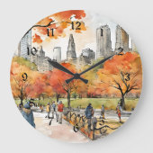 Central Park, aquarellen, AI-againsteld, Grote Klok (Voorkant)