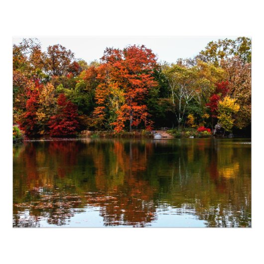 Central Park Autumn Herfst Landscape Foto Foto Afdruk (Voorkant)