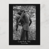 Central Park Autumn: Romeo & Juliet Statue 01 B&W Briefkaart (Voorkant)